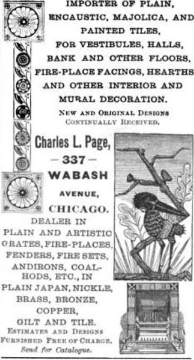 19th century 6 x 6 inch salvaged chicago butterscotch-colored majolica glazed american aesthetic winged bird fireplace tile