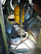 original c. 1940's american industrial yellow painted reinforced aluminum warplane tail gunner "non-shatterable" low pressure oxygen breathing cylinder or tank