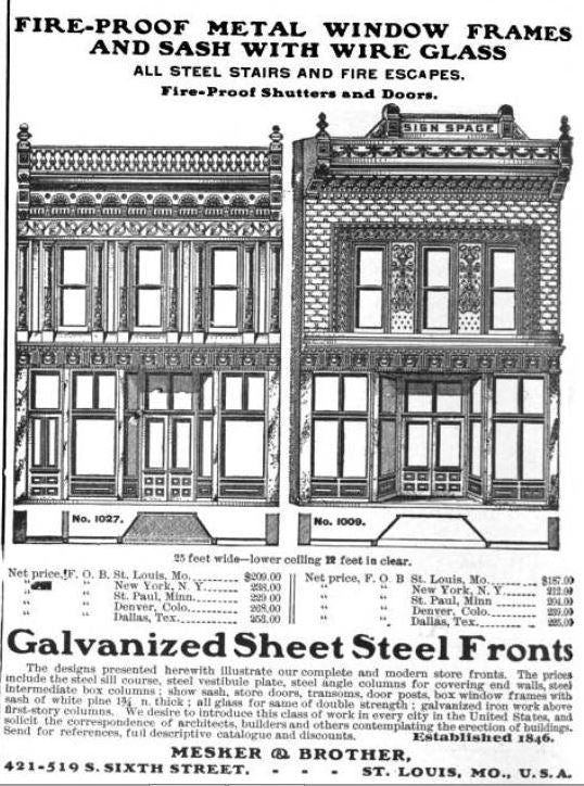 original single-sided late 19th century intact exterior chicago commercial building bay window zinc metal panel with ornamental applique