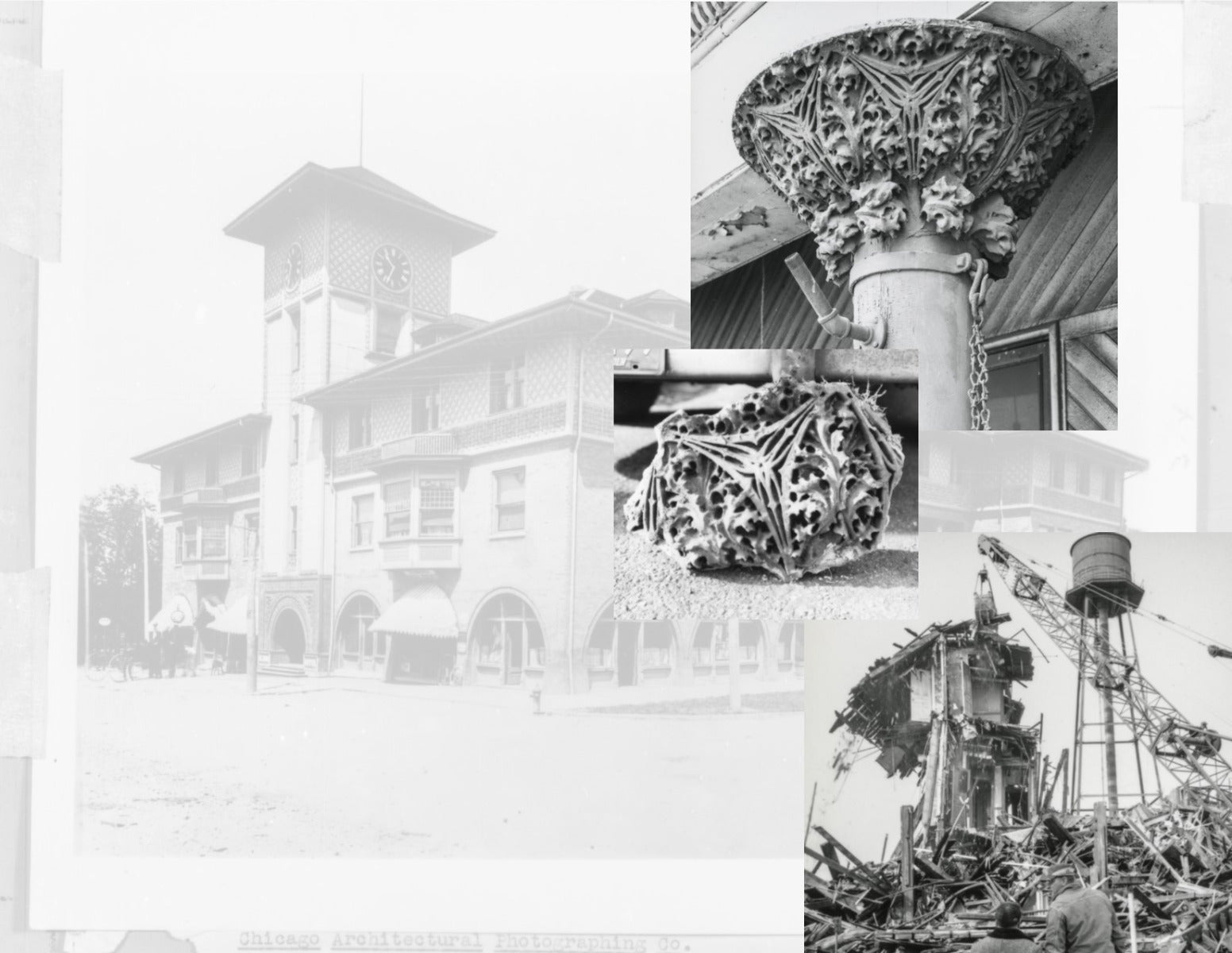 louis sullivan-designed 1892-93 salvaged chicago exterior victoria hotel ornamental staff leaf fragment