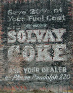 early 20th century antique american folk art hand-painted "temporary help" milwaukee factory hand-painted wood employment sign