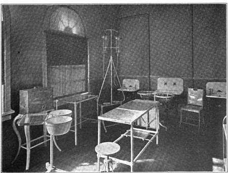 remarkable all original and solidly built early 20th century heavy gauge cold-rolled steel and iron freestanding hospital operating room american medical storage cabinet with brushed metal finish