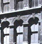 post-chicago fire 19th century exterior hand carved lemont limestone commercial loft building window keystone with abstract floral motif