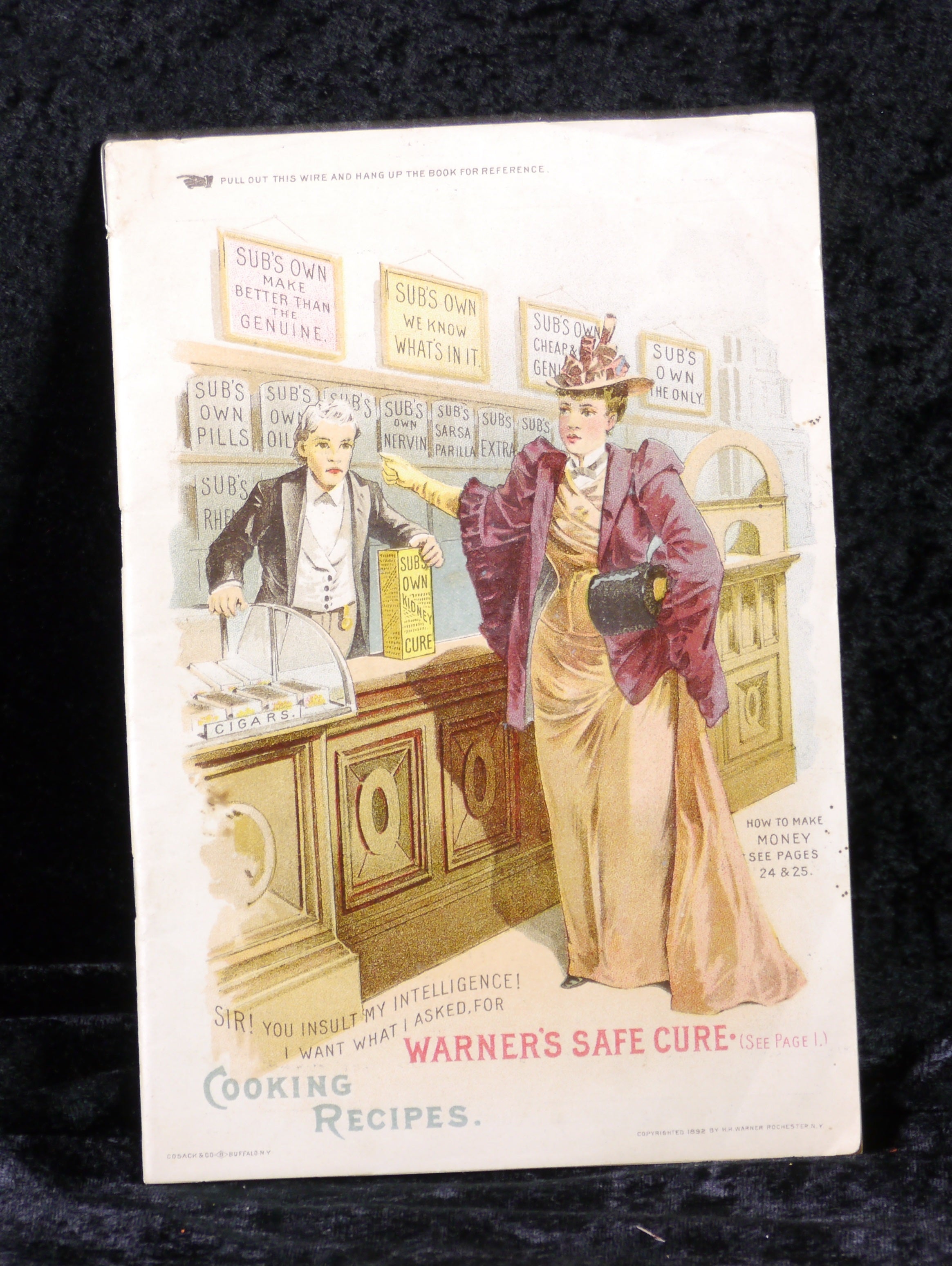 intact late nineteenth century chicago privy-dug amber flask shaped medicine bottle of "warner's safe kidney cure" manufactured for hulbert harrington warner