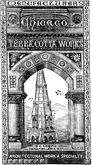 original diminutive softbound c. 1870's largely intact profusely illustrated chicago terra cotta stapled product booklet catalog with wear consistent with age