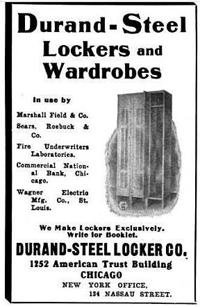 one of three matching original early 20th century american industrial "expanded" steel mesh freestanding cold-rolled sheet iron locker with a plurality of interior hooks