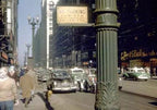 original single-sided heavy gauge die cut steel white porcelain enameled union station city street "no parking" lollipop sign