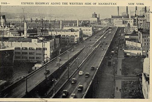 very rare original american depression era c. 1930′s wpa-era ornamental cast iron west side elevated highway surface mount emblematic rondel or plaque
