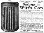 c. 1930's american vintage industrial diminutive pressed and folded galvanized steel tapered factory trash can with rolled rim and riveted bottom