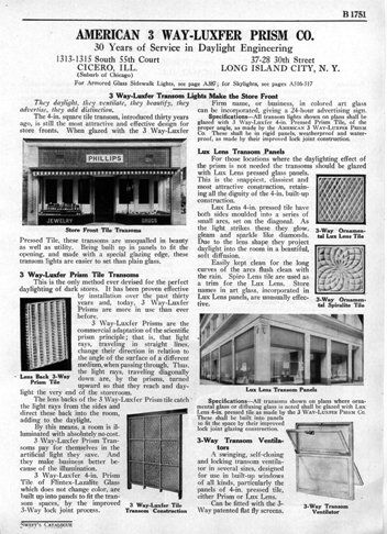 rare all original and completely intact early 20th century reinforced concrete sidewalk solid "no. 4" standard square pendant glass prism
