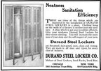 group of three early 20th century american industrial baked black enameled cast iron patented interior durand locker hooks