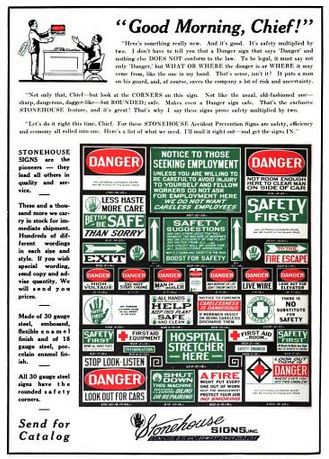 original vintage industrial chicago train yard "tank car connected" blue enameled die cut steel cautionary sign
