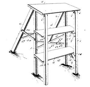 all original nicely distressed c. 1920's antique american industrial diminutive painted green pine wood portable folding stepladder reinforced with cross-bracing
