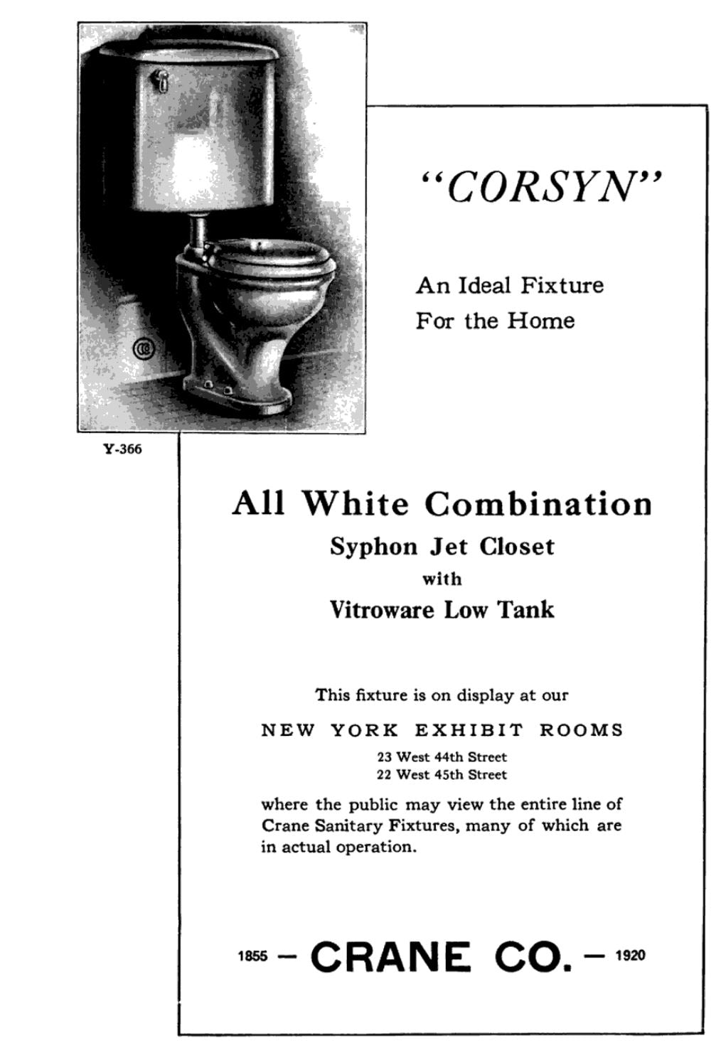 original and functional early 20th century antique american salvaged chicago glazed vitreous porcelain "corsyn" lavatory toilet with oak wood seat