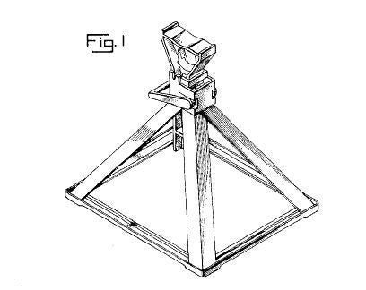 original vintage american industrial adjustable height brushed metal reinforced rack and pinion jack display stand with fully functional lever