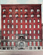 rare 1890s kristian schneider-designed ywca exterior red glazed terra cotta figural lionhead panel