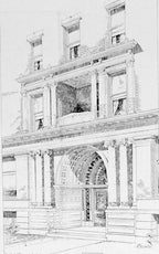 rare 1890s kristian schneider-designed ywca exterior red glazed terra cotta figural lionhead panel