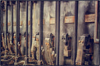 four original turn of the century american industrial beveled edge copper "equalizer" switchboard identification plaques with black enameled inlay