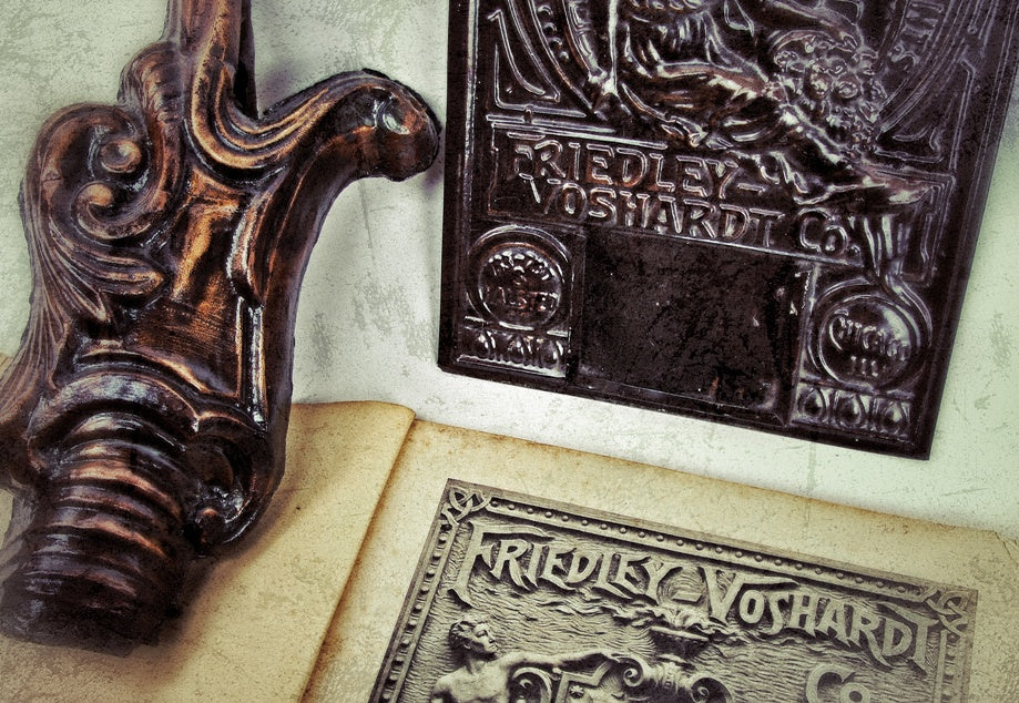 original late 19th century heavily oxidized pressed and formed lightweight copper exterior residential figural dragon head gutter spout